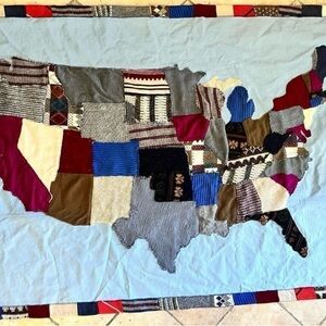 Vintage US map wall decor